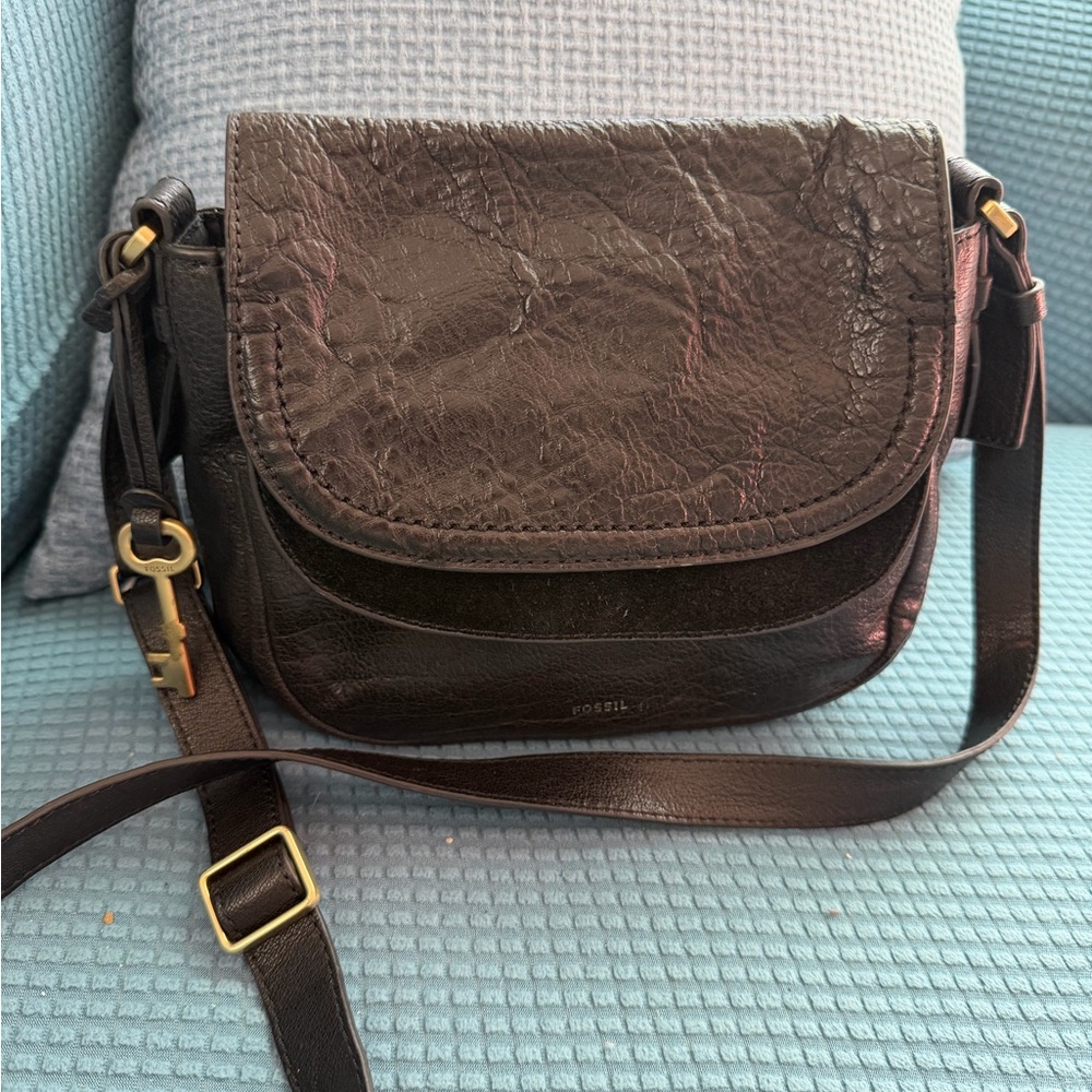 Fossil black Leather Crossbody Bag - Picture 2 of 11